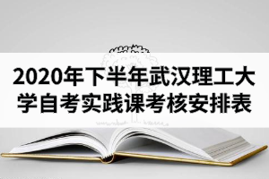 2020年下半年武汉理工大学自学考试本科实践课考核安排表