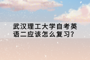 武汉理工大学自考英语二应该怎么复习?